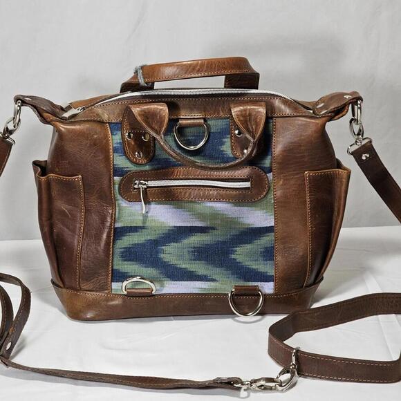 Mini Aria Convertible Day Bag Shoulder Or Backpack Brown Leather And Canvas - Picture 2 of 15